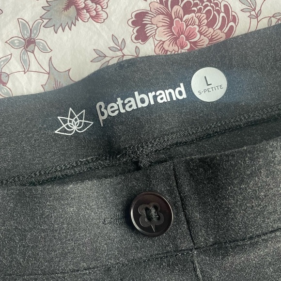 Betabrand Classic Straight Leg Dress Pants Charcoal Large Petite Office Workwear - Picture 7 of 11